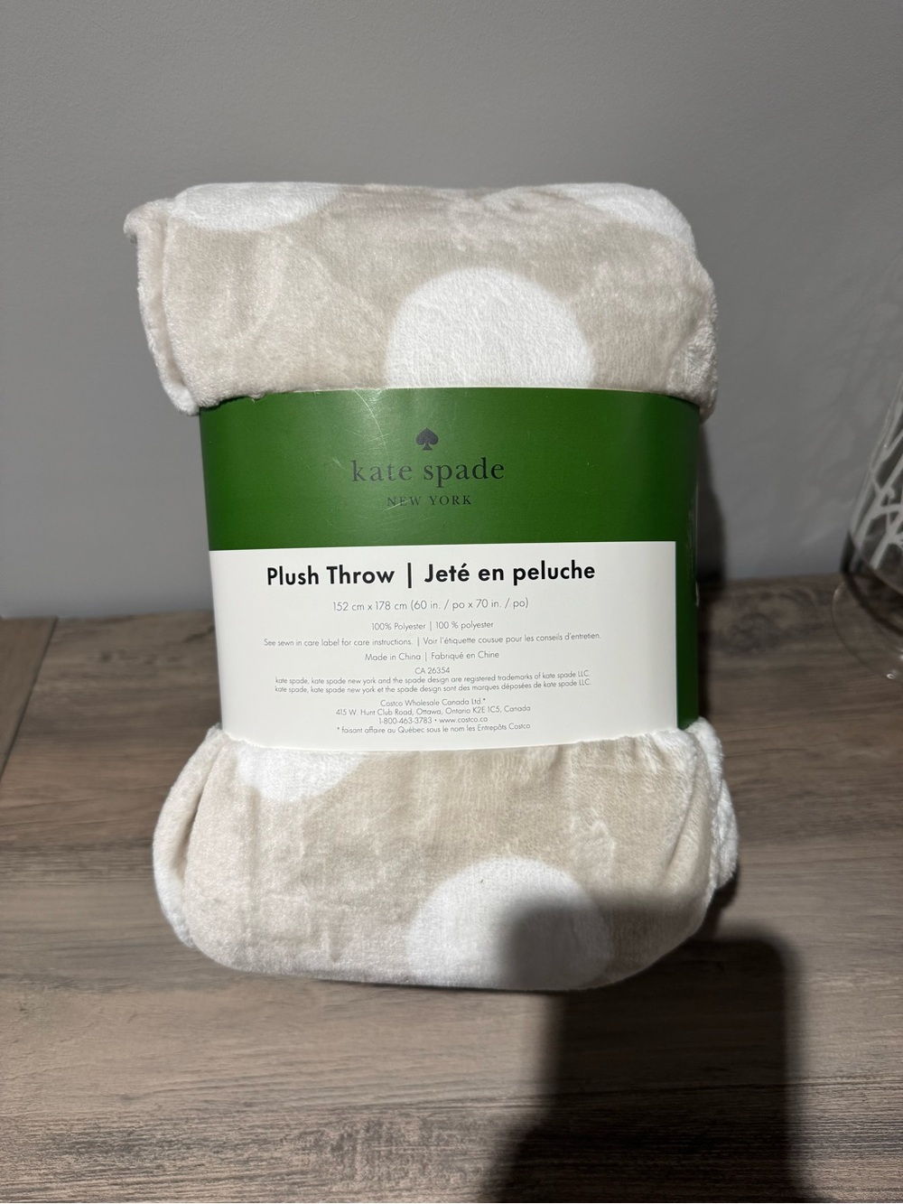 kate spade Beige Throw with White Polka Dots - Picture 3 of 3